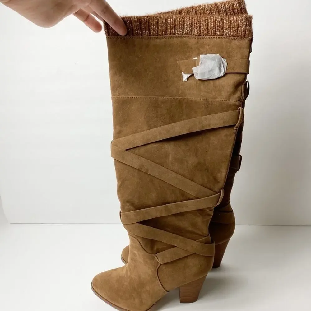 JUSTFAB ALEEMA OVER THE KNEE WINTER WOMEN BOOTS US SIZE 8 NEW